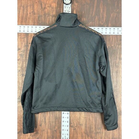 Adidas Originals OG Lace Track Jacket 3‎ Stripes Triple Black FM1734 Womens XS - Picture 9 of 9